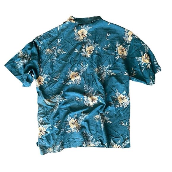 Paradise Blue Silk Hawaiian Button Up Shirt Mens Sz XL Multicolor Tropical Beach - Picture 2 of 10